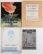 1948 London Olympics Programme Selection (4) – Opening Ceremony, Official Souvenir, Official