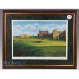 Shaw, Fraser (signed) ltd edition coloured golf print entitled ‘St Andrews view from the 17th’ 43/