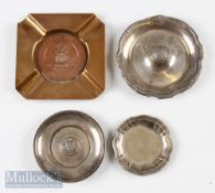 Royal Military Golfing Society Brass Ashtray and 3 Silver Dishes ash tray is engraved ’18 Hole