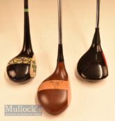 Early 1930s A H Scott Crown Model striped top persimmon driver plus an attractive MacGregor Master