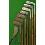 8x Various putters including Forgan shallow thick head swan neck blade, Vickers No.13 straight