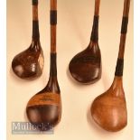 4x Assorted woods to include Harry Cawsey stripe top driver, R White Carnoustie stripe top driver,