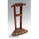 Wooden Golf Club Stand with space for 5x clubs, two balls and tees to centre shelf, measures 69cm