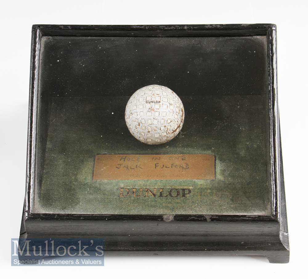 Interesting Dunlop No. 4 Square mesh “Hole In One” golf ball – used by Jack Fulford (winner of