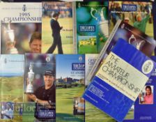 Selection of Open Golf Championship Programmes from 1985 to 2000 including 1985 Royal St George’s (