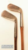2x W Park Musselburgh irons including a mashie and lofter both with maker’s shaft stamps below the