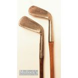 2x W Park Musselburgh irons including a mashie and lofter both with maker’s shaft stamps below the