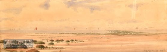 Frank Henry Partridge (1849-1929) – Norfolk Coastal Scene watercolour dated 1919 depicts a coastal