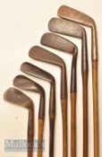 5x various smooth face irons and 2x putters – from cleeks to small headed mashie/mid irons – one