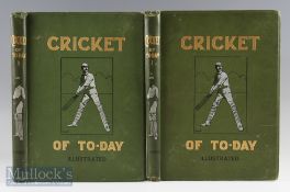 2x 1902 Cricket Books by Percy Cross Standing entitled ‘Cricket of To-Day and Yesterday