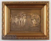 Bill Waugh Golf Resin Cast Bronze Plaque depicting Charles I period scene, framed with signature