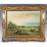 Ireland – ‘The 17th Green Ballybunion’ Golf Club Oil Painting depicts the 17th Green, within