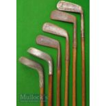 6x Assorted putters incl 2x Standard Golf Co Mills alloy mallet heads and 4x metal blade putters