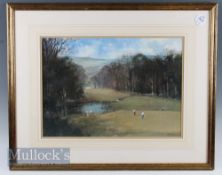 Perry, Roy colour golf print entitled ‘To Halve The Match’ marked to reverse, framed, measures