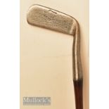 Scarce Tom Stewart Maker St Andrews Fairlie’s pat style blade putter with negative loft forward