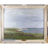 GEORGE HOUSTON RSA RSW RI (1869-1947) - Ayrshire/Scottish Coastal Scene with golf links and