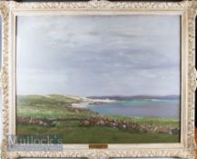 GEORGE HOUSTON RSA RSW RI (1869-1947) - Ayrshire/Scottish Coastal Scene with golf links and