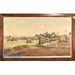 Horse Racing - large Grand National Colour Lithograph c1892 entitled ‘Grand National Steeplechase at