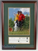 Phil Mickelson Signed Scorecard golf display with colour print above the signed scorecard on Cog