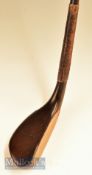 Fine Tom Morris of St Andrews dark stained Beechwood putter c1875 the greenheart shaft is fitted