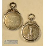 2x early 1900s Brancaster Golf Club (Royal West Norfolk Golf Club Est 1892) silver hallmarked