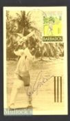 Gary Sobers signed 1966 Barbados Independence First Day Issue post card – signed to the front by