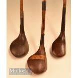 3x Various woods including D Anderson & Son St Andrews stripe top spoon, lofted brassie F Wailey and