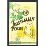 1948 Australia (Invincibles) Cricket Tour to UK tour programme – featuring fixtures, records, and