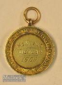 1906 The Lincolnshire Golf Union of Golf Clubs Championship 15ct gold winners medal - engraved J
