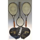 3x Metal Framed Tennis Rackets – Kennex Smash no.701 aluminium racket and 2x Spalding Rebel Pro 4