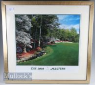 Large 2008 Masters August colour golf print depicting 13th hole at Augusta National Golf Club,