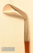 Unnamed Sunday golf walking stick fitted with diamond back mashie style handle, stamped with