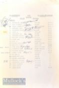 1973 Inaugural World Cross Country signed results sheet - Multi signed finishing timed sheet from