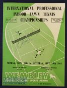 1964 Indoor Lawn Tennis Championships Wembley Signed Programme for Monday 14th Sept to Saturday 19th