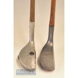 2x alloy mallet head putters – interesting wide mallet head with central face metal insert, crown