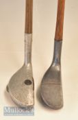 2x alloy mallet head putters – interesting wide mallet head with central face metal insert, crown