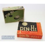 2x North British Rubber Co Ltd Scotland Pin-Hi Golf Ball Boxes – both with hinged lids to hold 12x