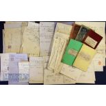 Quantity of 19th Century Horse Racing Paperwork - cash books and horse declarations sheets for