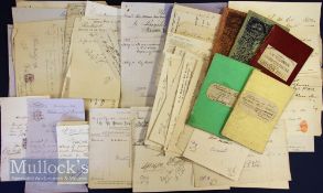 Quantity of 19th Century Horse Racing Paperwork - cash books and horse declarations sheets for