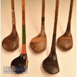 5x Assorted Drivers including 2x stripe top, 2x large headed drivers, a Wingate black stained and 2x