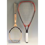 2x Dunlop Tennis Rackets – Fort Graphite Maxply, medium 4 5/8 size, appears unused with plastic wrap