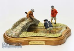Royal Doulton Diorama Bone China of the famous golfing scene titled “In The Burn St Andrews” c1990 -