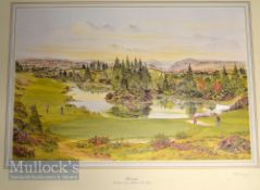 Waugh, Bill (signed) ltd ed colour golf print entitled “Gleneagles - The Queen’s Course, 13th Green,