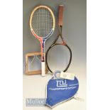 c1980s Russian USSR Tennis Racket unused unstrung racket with packet of stringing and cover,