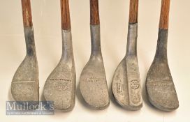 5x various alloy mallet head putters – to incl 3x Standard Golf Co, Ray model, Braid-Mills 1915