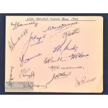 1949 New Zealand Cricket Tour to UK signed album page - signed by ink by 16 players and tour manager