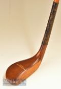 Fine c1900 Auchterlonie St Andrews “Handmade” stained dogwood late longnose scare head putter makers