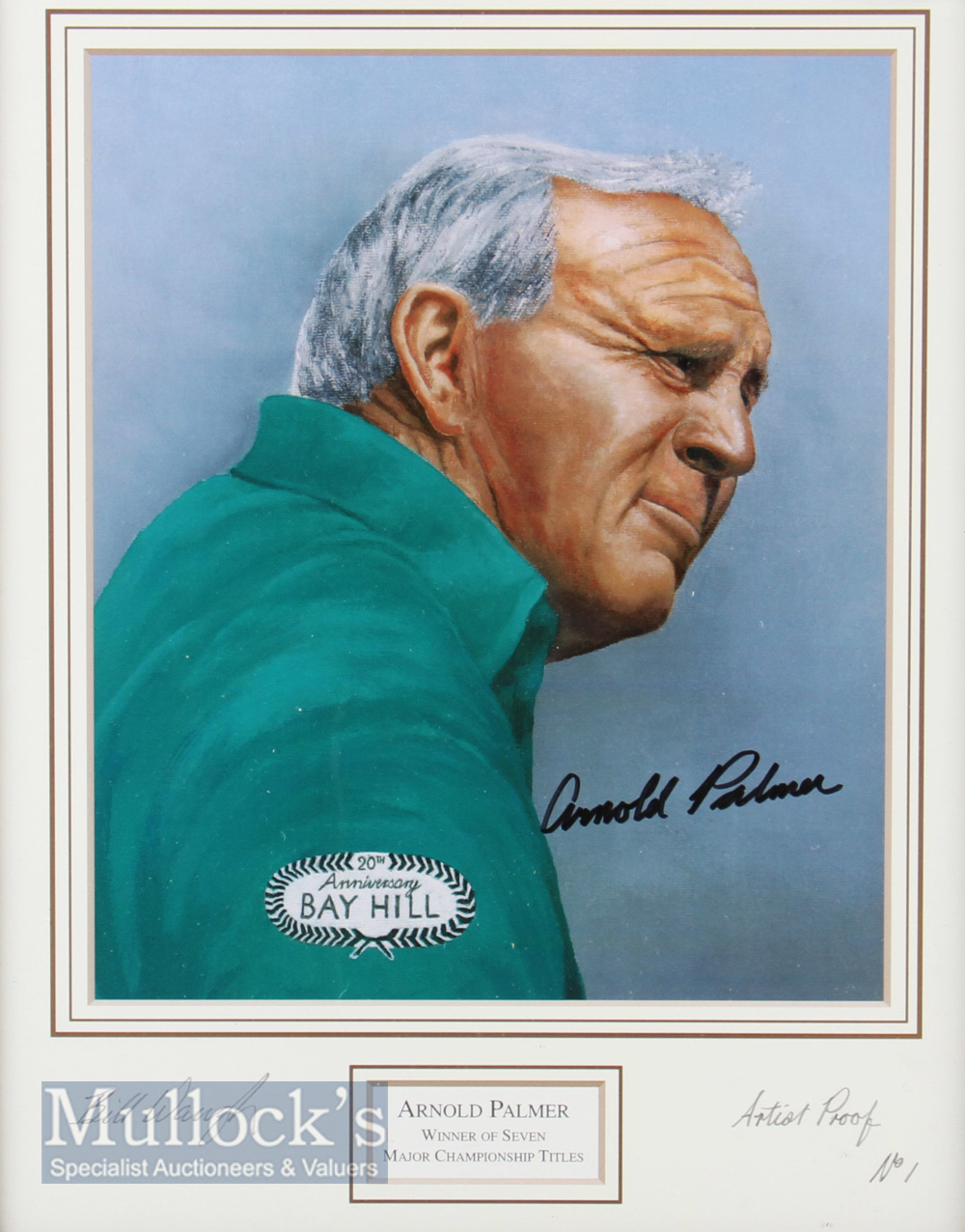 Artist Proof No.1 Arnold Palmer Signed colour golf print Signed by the Artist Bill Waugh – - Image 2 of 2