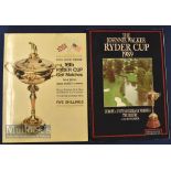 1965 Ryder Cup Golf Programme Great Britain v USA Royal Birkdale 7-9 October plus 1989 The Johnnie