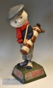 Dunlop Caddy advertising golfing figure-mounted on naturalistic splayed base inscribed to 2